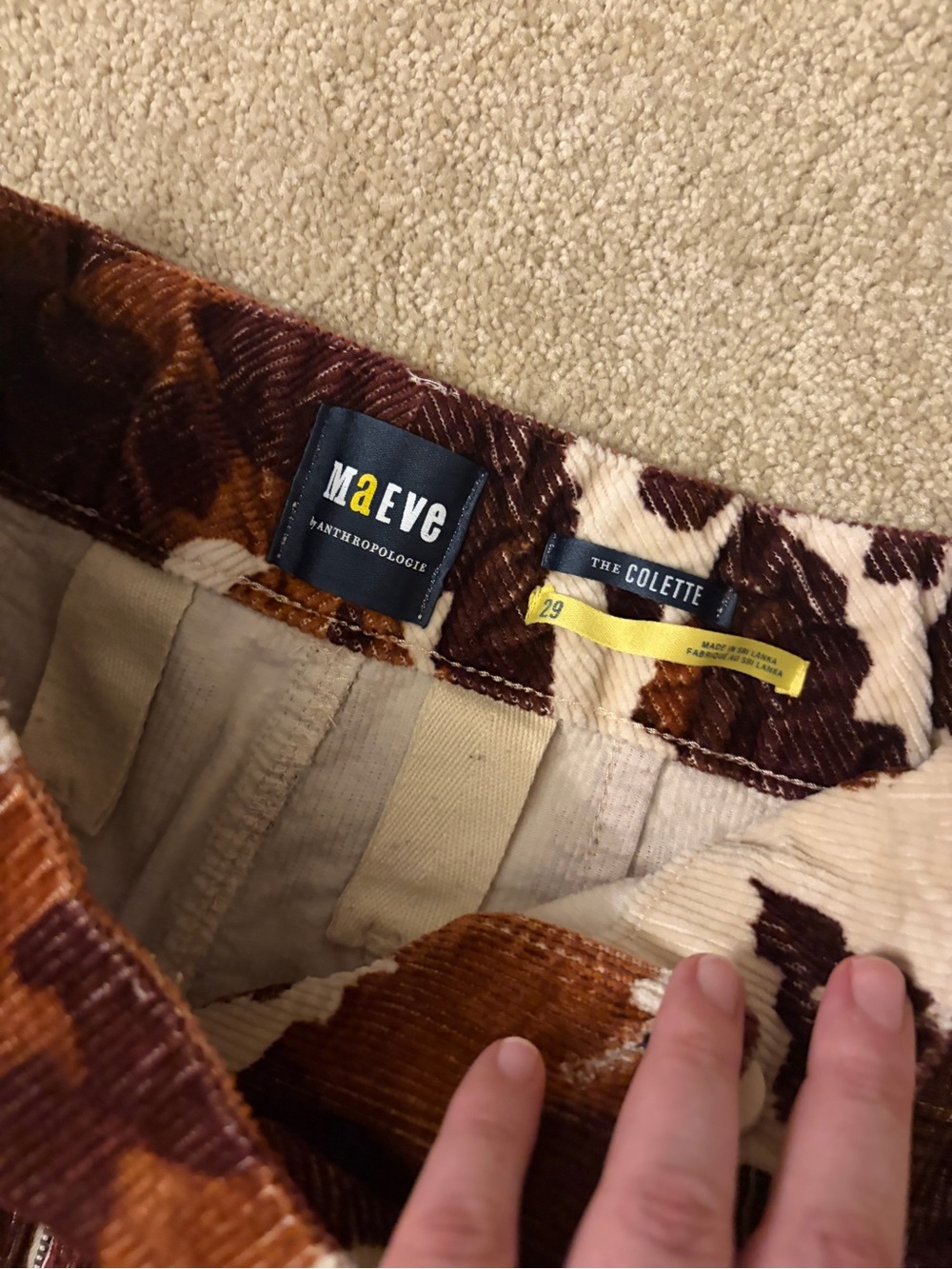 Maeve Colette Corduroy Pants in Cow Pattern